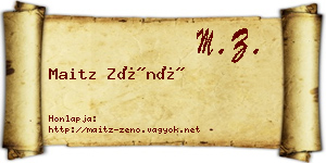 Maitz Zénó névjegykártya